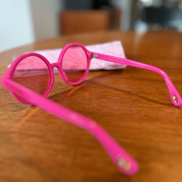 Lele Sadoughi x Barbie Hot Pink Oversized Round Sunglasses NWT - Picture 2 of 14
